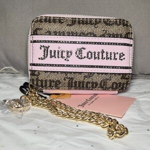 JUICY COUTURE SMALL PINK AND LOGO BLING WALLET NWT